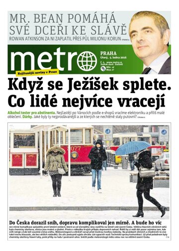 Obálka e-magazínu deník METRO 5.1.2016