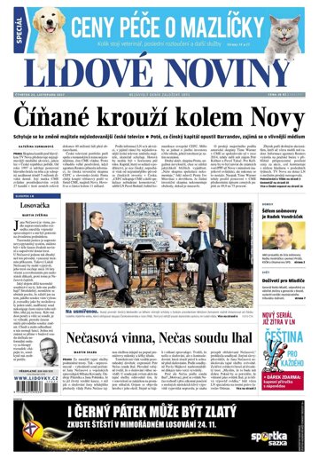 Obálka e-magazínu Lidové noviny 23.11.2017