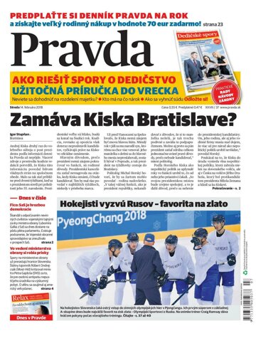 Obálka e-magazínu Pravda 14.2.2018