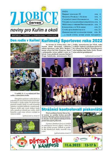 Obálka e-magazínu Zlobice – noviny pro Kuřim a okolí 6/2023