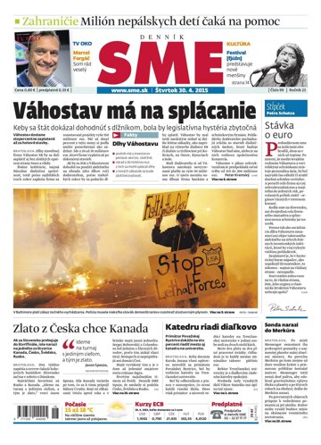 Obálka e-magazínu SME 30.4.2015