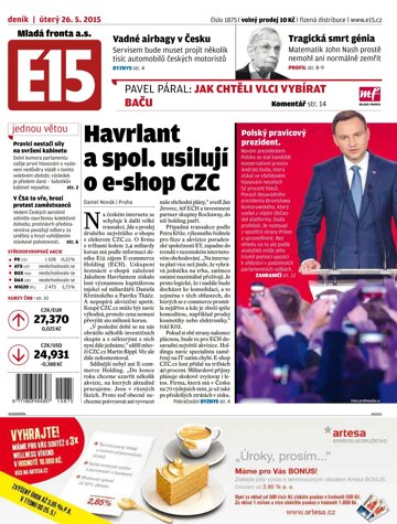 Obálka e-magazínu E15 26.5.2015