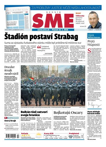 Obálka e-magazínu SME 22.1.2016