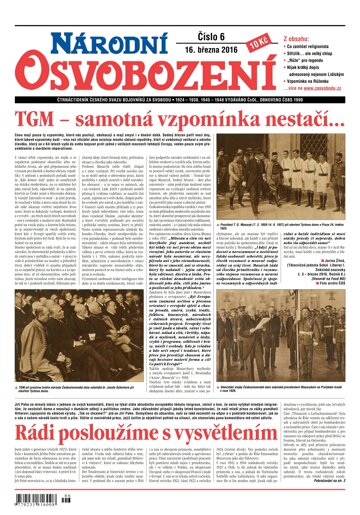 Obálka e-magazínu Národní Osvobození 6/2016