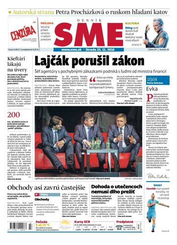 Obálka e-magazínu SME 23.11.2016