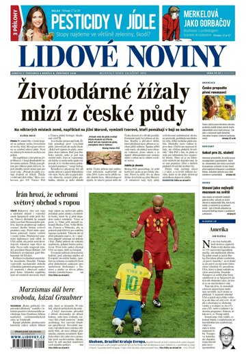 Obálka e-magazínu Lidové noviny 7.7.2018