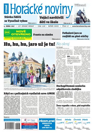 Obálka e-magazínu Horácké Noviny Úterý 4.4.2017 č. 027