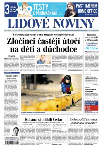 Obálka e-magazínu Lidové noviny 12.3.2016