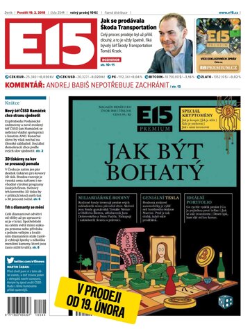 Obálka e-magazínu E15 19.2.2018