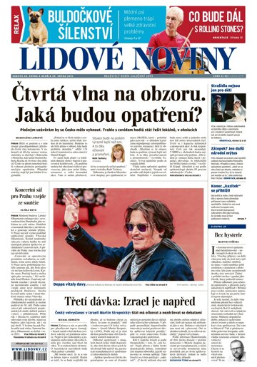 Obálka e-magazínu Lidové noviny 28.8.2021