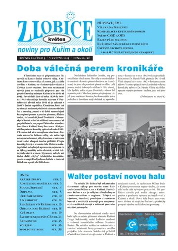 Obálka e-magazínu Zlobice – noviny pro Kuřim a okolí 5/2015