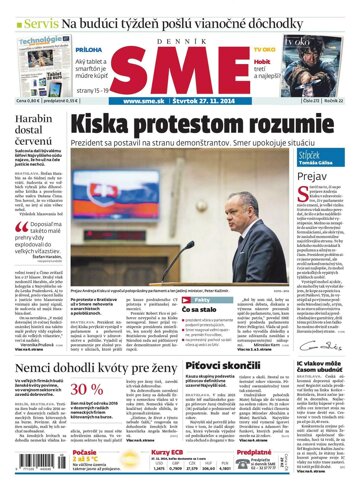 Obálka e-magazínu SME 27.11.2014