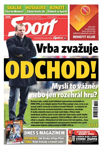 Obálka e-magazínu Sport 4.12.2015