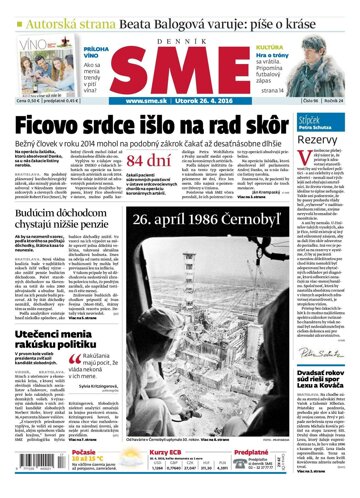 Obálka e-magazínu SME 26.4.2016