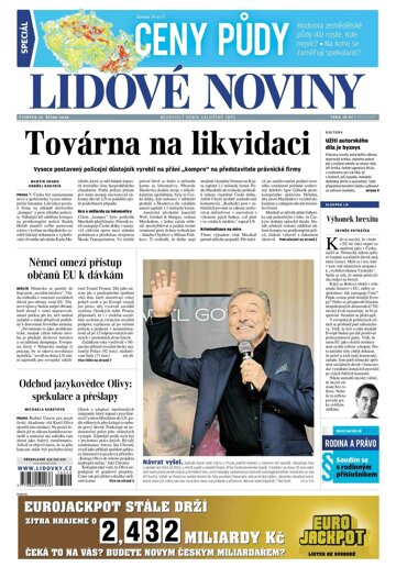 Obálka e-magazínu Lidové noviny 13.10.2016