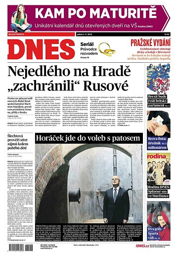 Obálka e-magazínu MF Dnes 4.11.2016