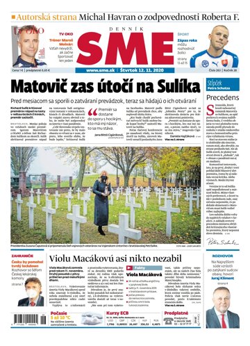 Obálka e-magazínu SME 12.11.2020