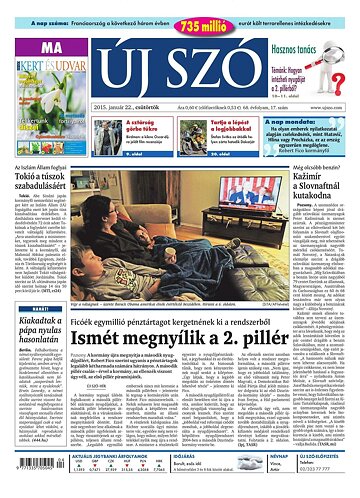 Obálka e-magazínu Új Szó 22.1.2015