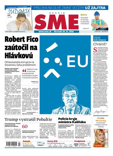 Obálka e-magazínu SME 24.11.2016