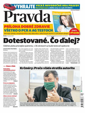 Obálka e-magazínu Pravda 27. 1. 2021