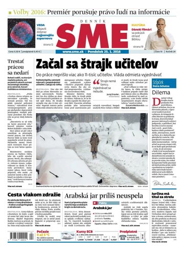 Obálka e-magazínu SME 25.1.2016