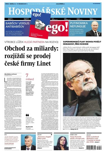 Obálka e-magazínu Hospodářské noviny 242 - 15.12.2017