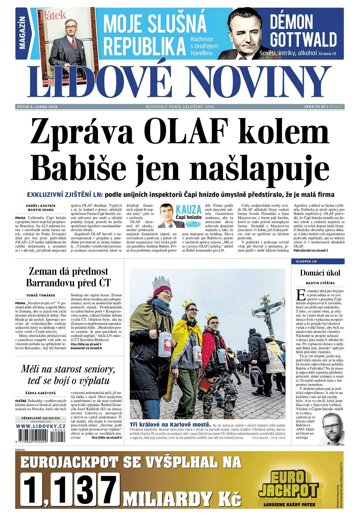 Obálka e-magazínu Lidové noviny 5.1.2018