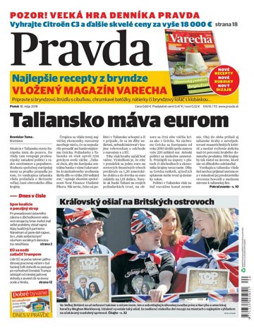 Obálka e-magazínu Pravda 18. 5. 2018