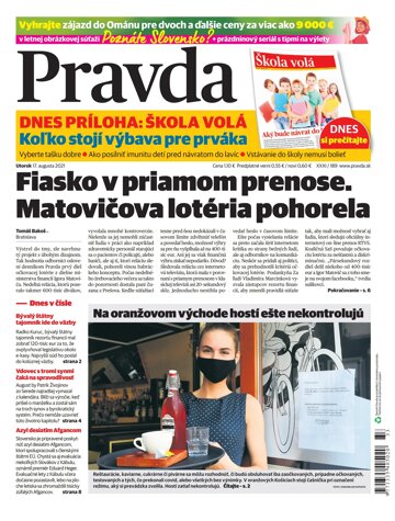 Obálka e-magazínu Pravda 17. 8. 2021