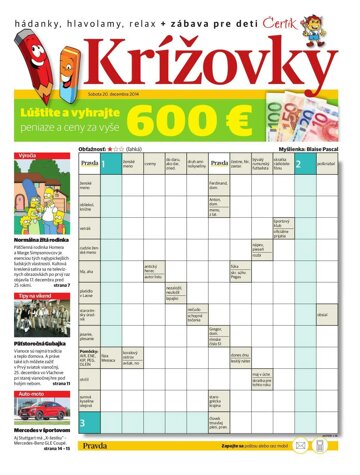 Obálka e-magazínu Krížovky 20.12.2014