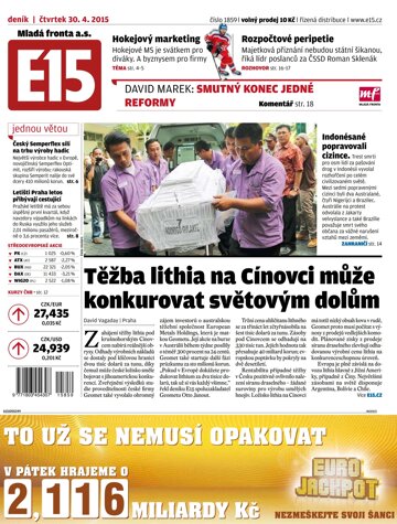 Obálka e-magazínu E15 30.4.2015