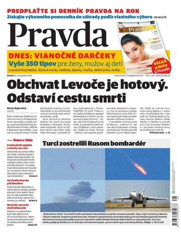 Obálka e-magazínu Pravda 25. 11. 2015