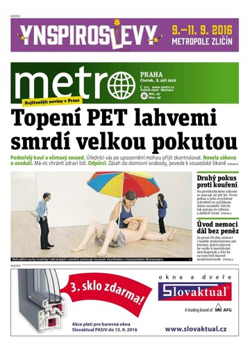 Obálka e-magazínu deník METRO 8.9.2016