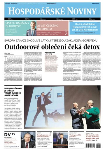 Obálka e-magazínu Hospodářské noviny 032 - 14.2.2017