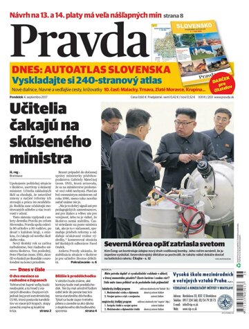 Obálka e-magazínu Pravda 4. 9. 2017