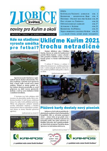 Obálka e-magazínu Zlobice – noviny pro Kuřim a okolí 5/2021