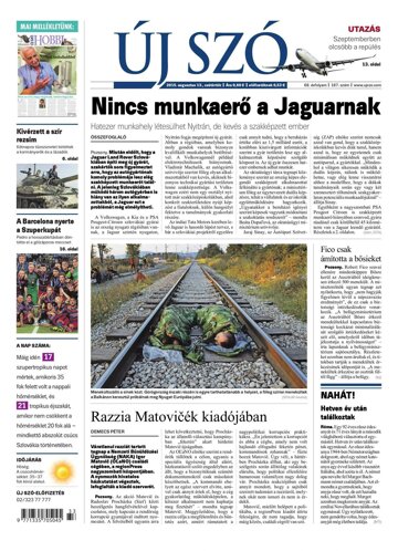 Obálka e-magazínu Új Szó 13.8.2015