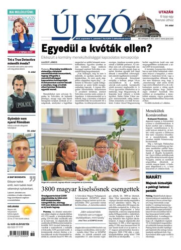 Obálka e-magazínu Új Szó 3.9.2015