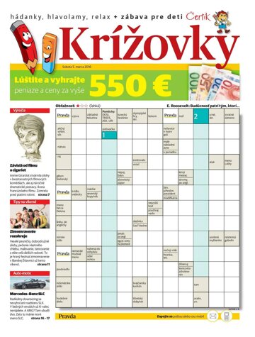 Obálka e-magazínu Krížovky 5. 3. 2016