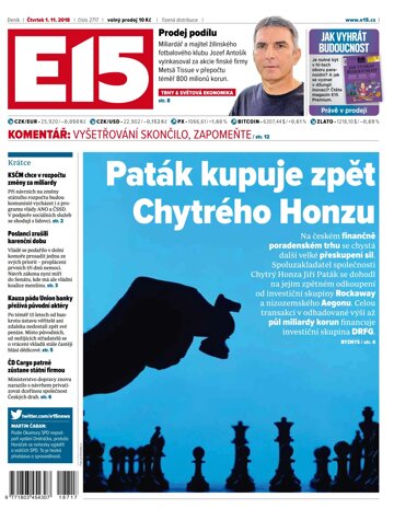 Obálka e-magazínu E15 1.11.2018