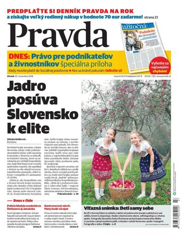 Obálka e-magazínu Pravda 20. 11. 2018