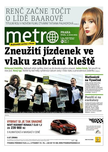 Obálka e-magazínu deník METRO 4.2.2015