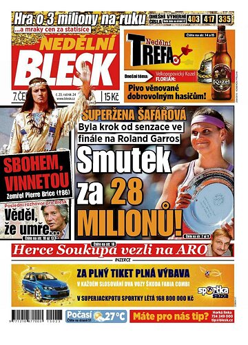 Obálka e-magazínu Nedělní Blesk 7.6.2015