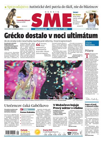 Obálka e-magazínu SME 13.7.2015