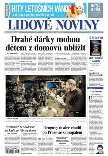 Obálka e-magazínu Lidové noviny 22.12.2015