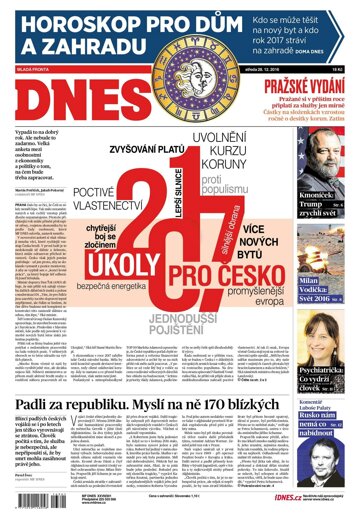 Obálka e-magazínu MF Dnes 28.12.2016