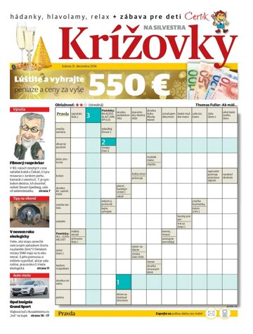 Obálka e-magazínu Krížovky 31.12.2016