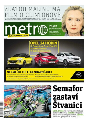 Obálka e-magazínu deník METRO 27.2.2017