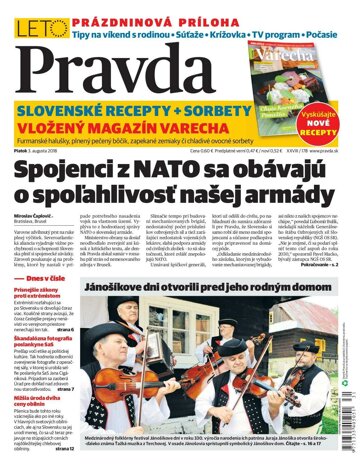 Obálka e-magazínu Pravda 3.8.2018