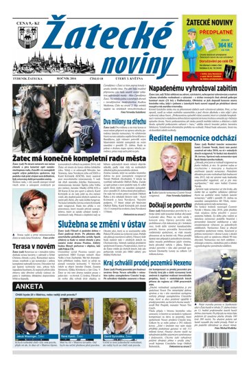 Obálka e-magazínu Žatecké noviny 18/2016